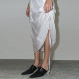 2ウェイシャーリングシアーロングワンピース / 2 WAY SHIRRING SHEER LONG OPS (WHITE)