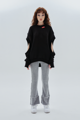 ウェーブブーツカットパンツ / wave bootscut pants_gray