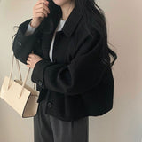 [Original 100!!/Low X] Softer than handmade, Butter Collar Short Coat / Jacket;5col