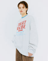 チケットマシンタイポスウェットシャツ/THICKET MACHINE TYPO SWEATSHIRT-WHITE MELANGE