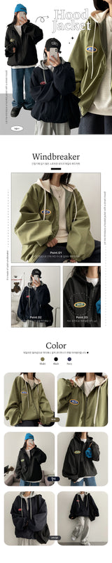 Peak Patch Coloring Hooded Jumper