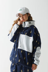 ロイヤルフリースフードジャケット / BSR2223FWJK103 ROYAL FLEECE HOODED JACKET MINI BEAR RABBIT NAVY