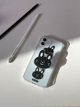 スリーブラックバニーズジェリーアイフォンケース / Three black bunnies jelly case (iphone case)