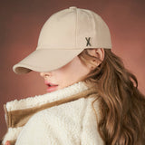 Silver stud over fit ball cap