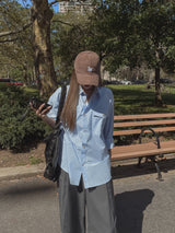 (UNISEX) ツーポケットコットンスタンダードシャツ