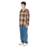 フーディドオンブルチェックシャツ