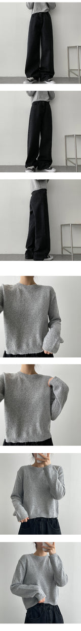 ビーズハーフクロップドラウンドニットウェア / Beads Half Cropped Round Knitwear