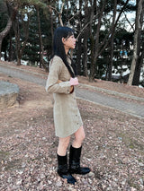Western collar mini dress