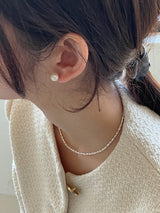 [92.5silver] コットンパールピアス