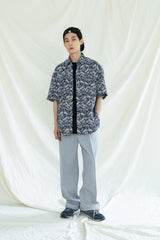 プレイン 1/2 シャツ / PLAIN PAISLEY 1/2 SHIRT NAVY