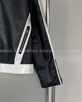 グロッシーバイカーレザージャケット / ENOC Glossy Biker Leather Jacket (2 colors)