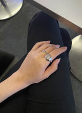 グレーオニックスオープンリング / ﻿Gray onyx open ring