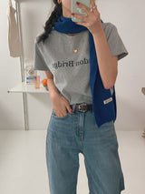 Mention napping light blue wide winter denim pants