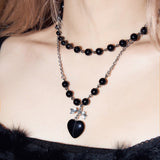 Heart ribbon ball (black)