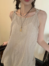 Lage two-way layered strap sleeveless mini dress