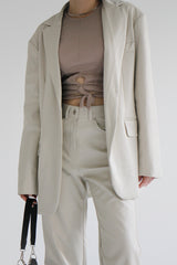 エンボレザージャケット/Embo Leather Jacket (2color)