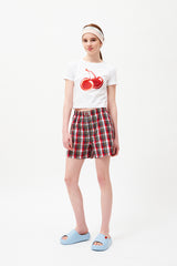 ビッグチェリーホットフィックスポイントクロップTシャツ / BIG CHERRY HOTFIX POINT CROP T-SHIRT [WHITE]