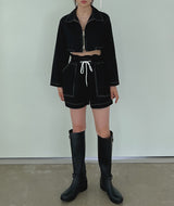ステッチリネンショーツ/Stitched Linen Shorts (3color)