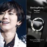 クレセントホーンS1シルバースタッズイヤリング / Crescent horn-S1 silver stud earring (4595526467702)
