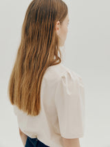 ネックポイントトップ / Neck point top - Ecru(Cream)