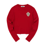 EMBLEM WAPPEN ROUND NECK KNIT [RED]