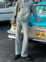 Cross line washing denim