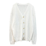 [UNISEX] Over fit angora v-neck knit cardigan (3 Color)
