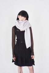 Ribbon Muffler_White Gray