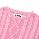スモールチェリーツートンケーブルクロップニット／SMALL CHERRY TWO-TONE CABLE CROP KNIT [PINK]