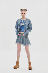 デニムプリーツスカート / DENIM PLEATS SKIRT