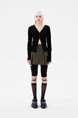 チェリーポップルクロップカーディガン / CHERRY POPPLE CROP CARDIGAN [BLACK]
