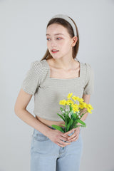 ストライプパフTシャツ / Stripe Puff T-shirt Ivory