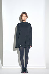 KNIT X TERRY COMBINATION POCKET TEE (Black) / コンビネーションポケットTシャツ