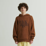 WHATTHE ビックロゴ ニット パーカー/WHATTHE Big Logo Knit Hoodie Brown