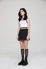 mii リブ クロップタンクトップ / mii RIBBED CROP TANK TOP WHITE