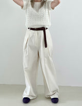 Dull bizo pintuck wide pants