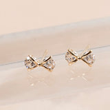 miniGOLD Mini Ribbon Cubic Stud Earrings ECOM4540