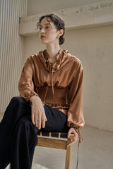 シーモアストリングブラウス/SEYMOUR STRING BLOUSE_BROWN