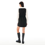 Ribbon Vest One-piece [Black]