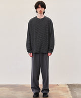 STRIPE LONG SLEEVE T-SHIRT (BLACK/IVORY/NAVY)