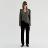 ソフトVTシャツ / SOFT V T-SHIRT, GRAY/ CHARCOAL