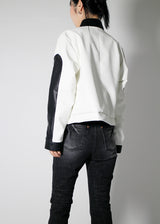 レイシングカラーマッチングレザージャケット / Racing color matching leather jacket (2color)
