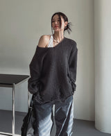 グランジダメージオーバーニット