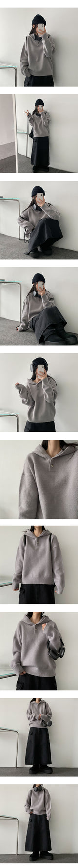 Bond the button knit hood