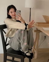 Ribbon Sheep Fleece Jogger Pants (4color)