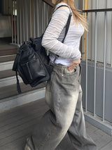 ビンテージダーティーウォッシュドデニムワイドパンツ / Vintage dirty washed denim wide pants