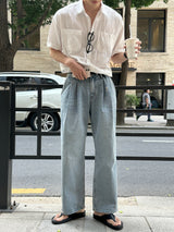 リオツータックワイドデニムパンツ / Rio Two-Tuck Wide Denim Pants (4 colors)