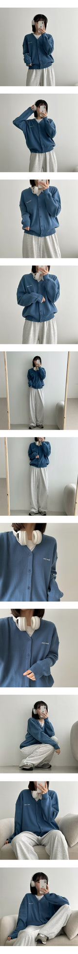 コージー刺繡Vネックニットカーディガン/Cozy's embroidered V-knit cardigan