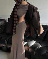 unbalanced twisted maxi long skirt