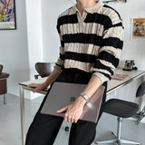 LMN Twisted Open Carriage Single Collar Knitwear (4 colors)